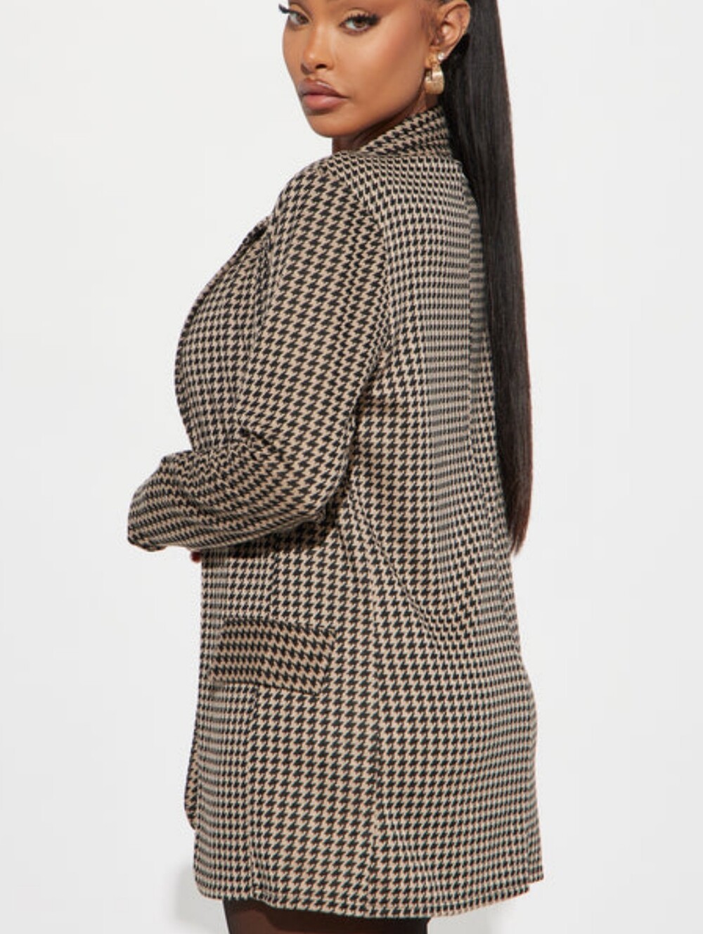 FASHION NOVA | Nessa Houndstooth Blazer - Picture 2 of 4